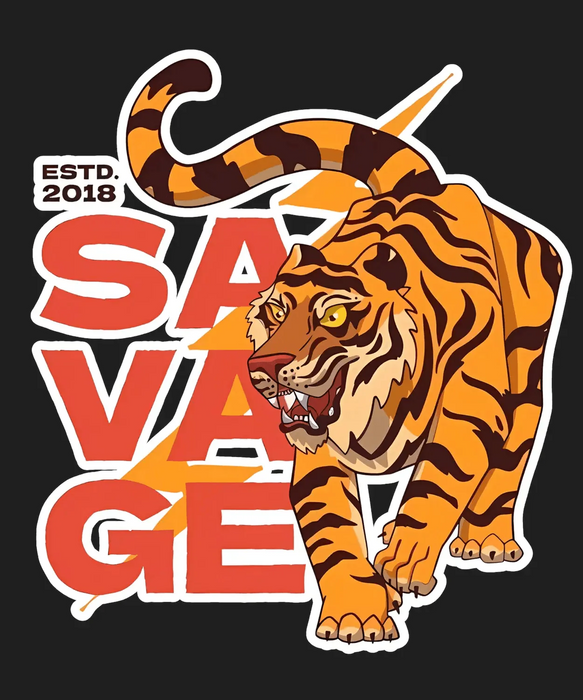 Savage Tiger - DTF Ready to Press (black_bg)