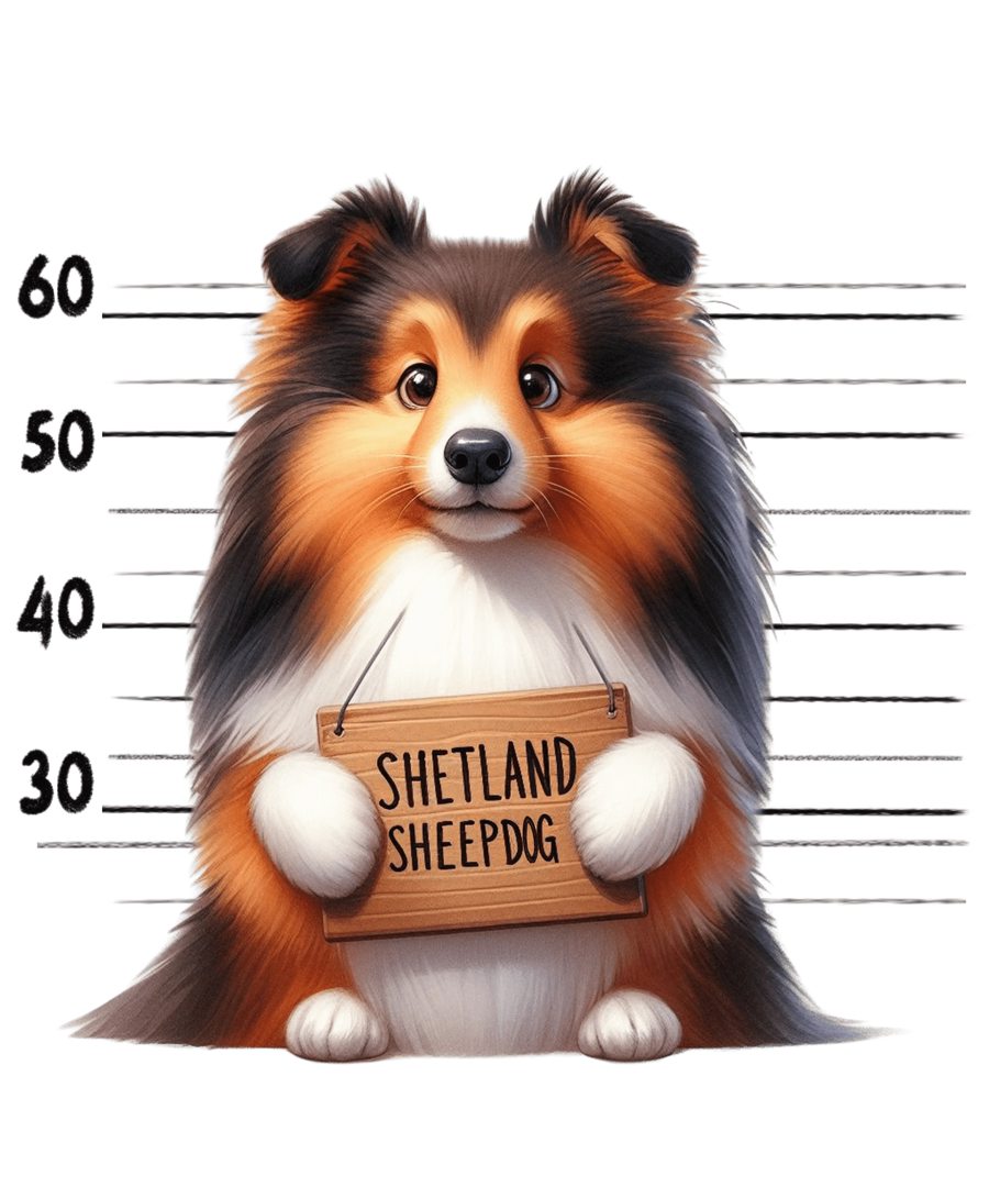 Diseño de papá perro pastor de Shetland: DTF listo para imprimir
