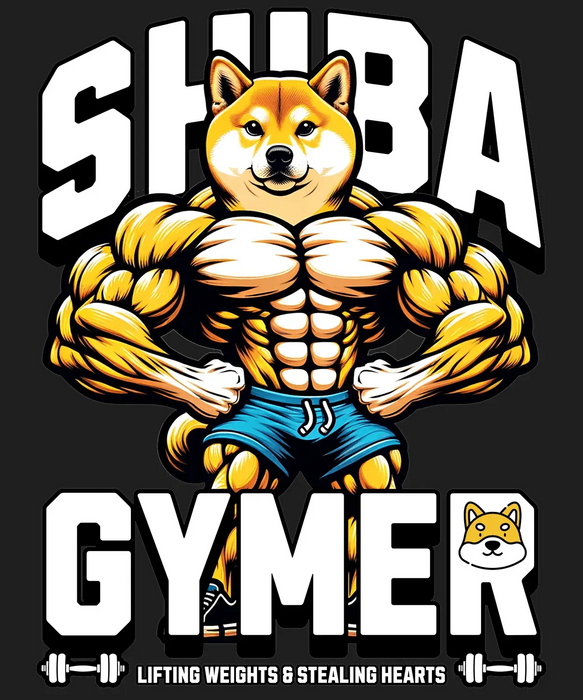 Shiba Gymer DTF Ready to Press (black_bg)