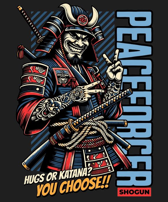 Shogun Samurai Warrior - DTF Ready to Press (black_bg)