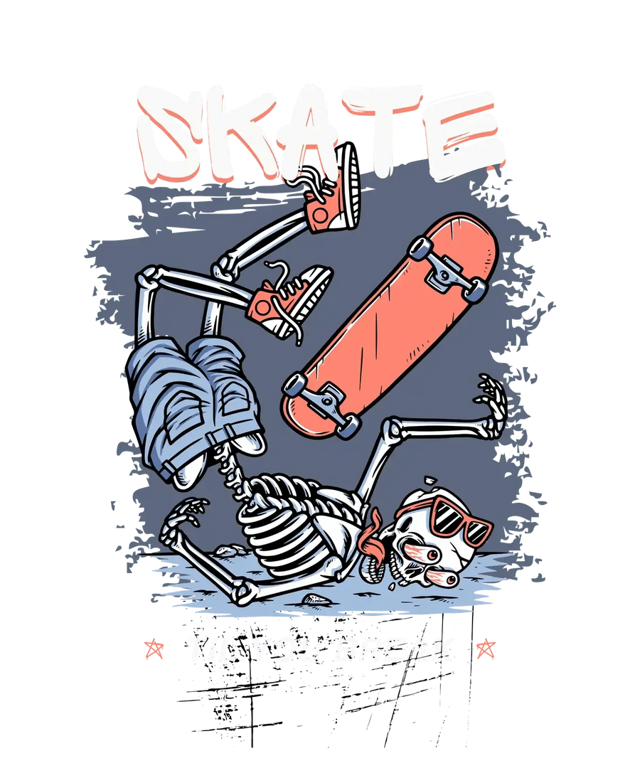Skate Skeleton - DTF bereit zum Pressen