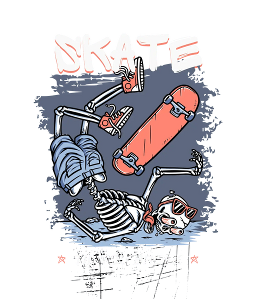 Skate Skeleton - DTF Ready to Press (original)