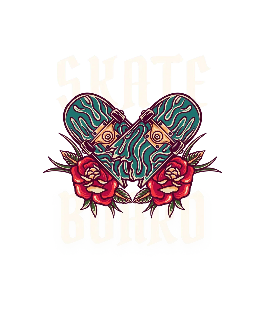 Skateboard Floral - DTF Ready to Press