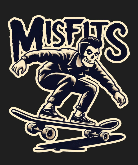 Skateboard Misfits - DTF Ready to Press (black_bg)