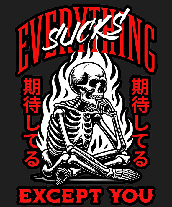 Skeleton Flame - DTF Ready to Press (black_bg)