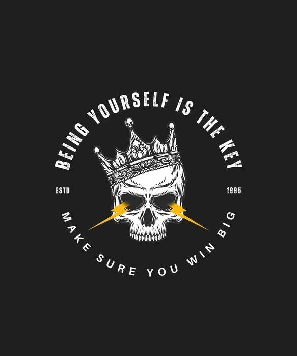 Skull Crown Motivation - DTF Ready to Press (black_bg)