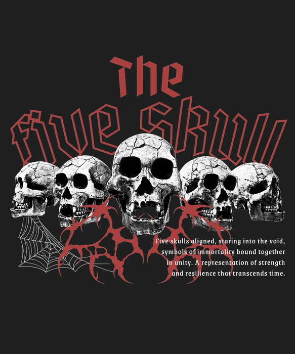 Skull Graphic Tee - DTF Ready to Press (black_bg)