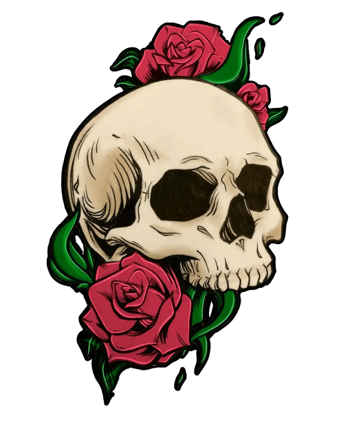 Skull Rose Art - DTF Ready to Press (original)