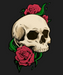 Skull Rose Art - DTF Ready to Press (black_bg)