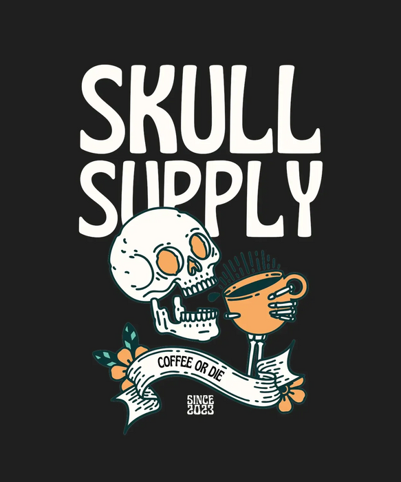 Skull Supply Coffee - DTF Ready to Press (black_bg)