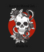 Skull and Roses - DTF Ready to Press (black_bg)