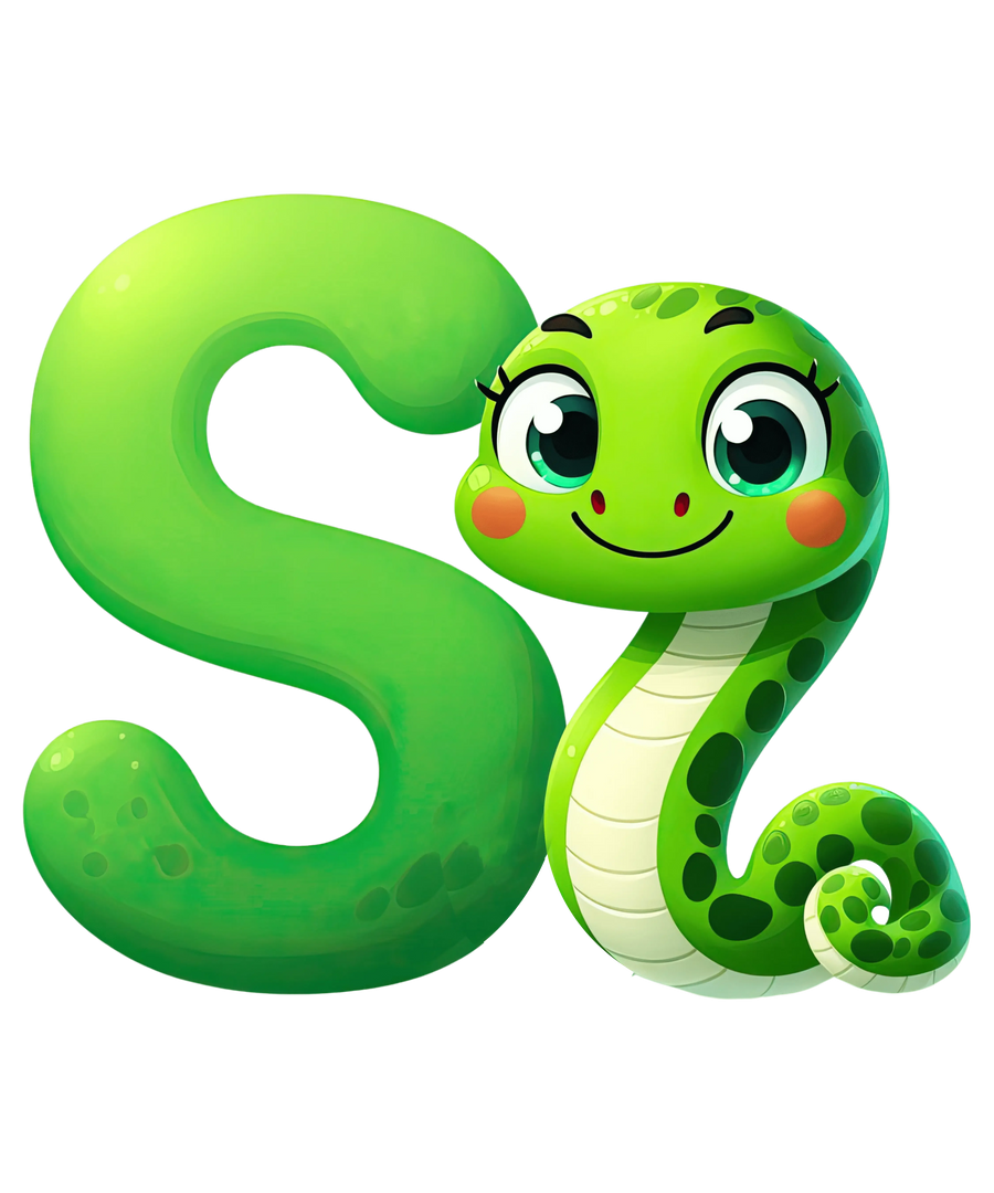 Tier-Alphabet S Schlange Design - DTF fertig zum Pressen
