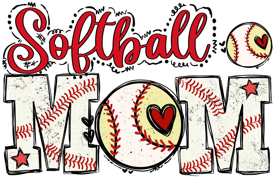 Softball Mama Design - DTF fertig zum Aufpressen