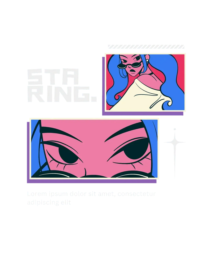 Staring Pop Art - DTF Ready to Press
