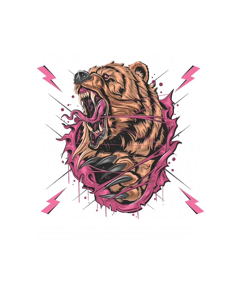 Streetwear Bear - DTF Ready to Press