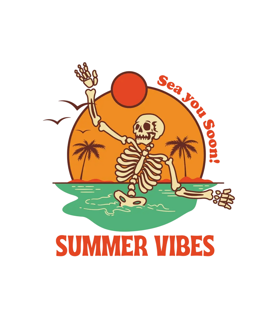 Summer Vibes Skeleton - DTF Ready to Press