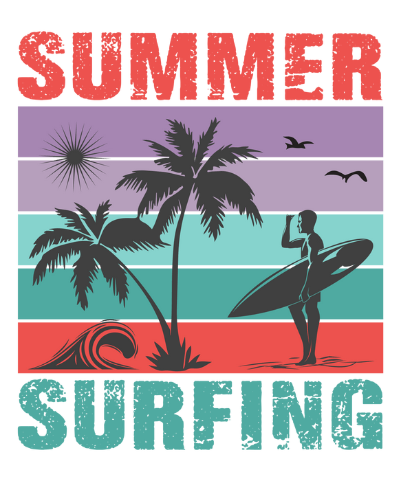 Summer Surfing Design - DTF Ready To Press