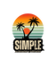 Sunset Palm - DTF Ready to Press Simple Design (original)