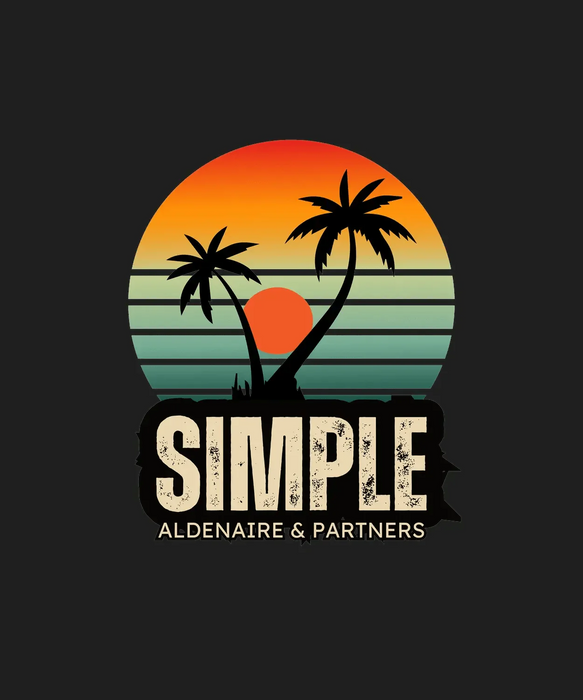 Sunset Palm - DTF Ready to Press Simple Design (black_bg)