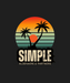 Sunset Palm - DTF Ready to Press Simple Design (black_bg)