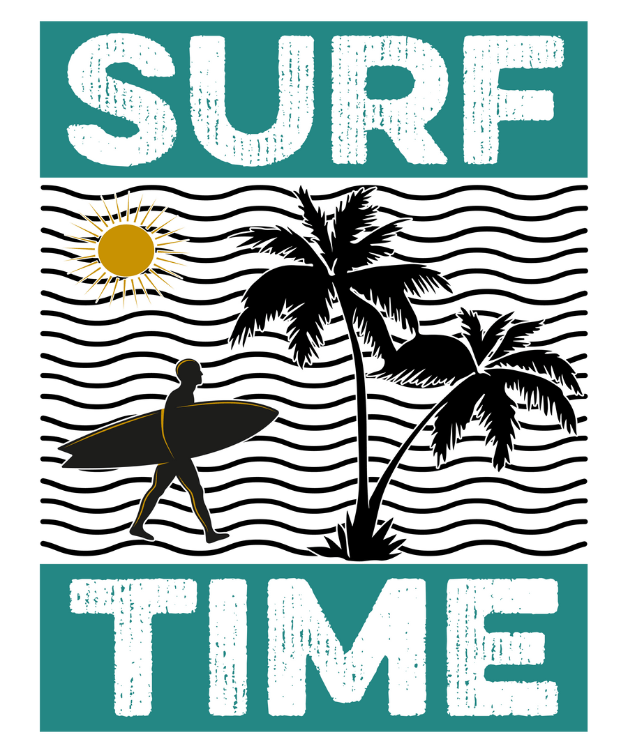 Surf Time Design - DTF Ready To Press
