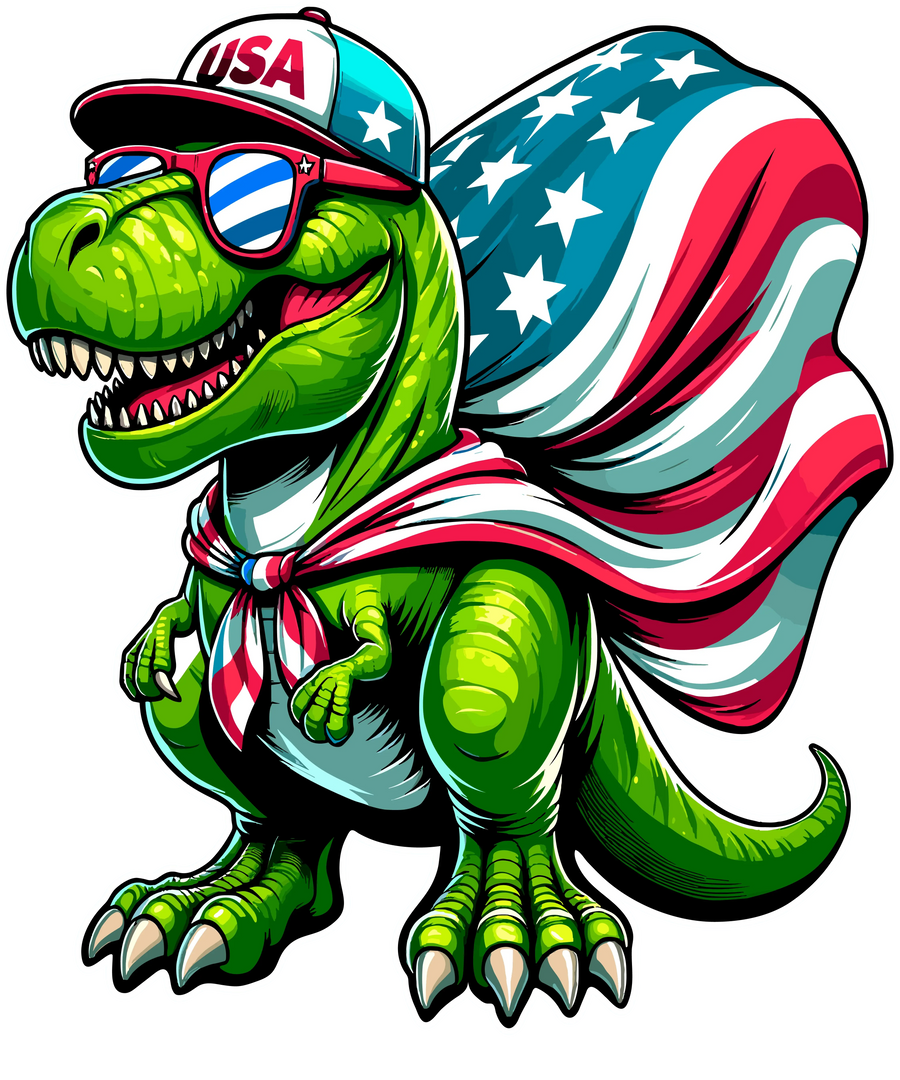 4. Juli T-Rex Design – DTF Ready To Press