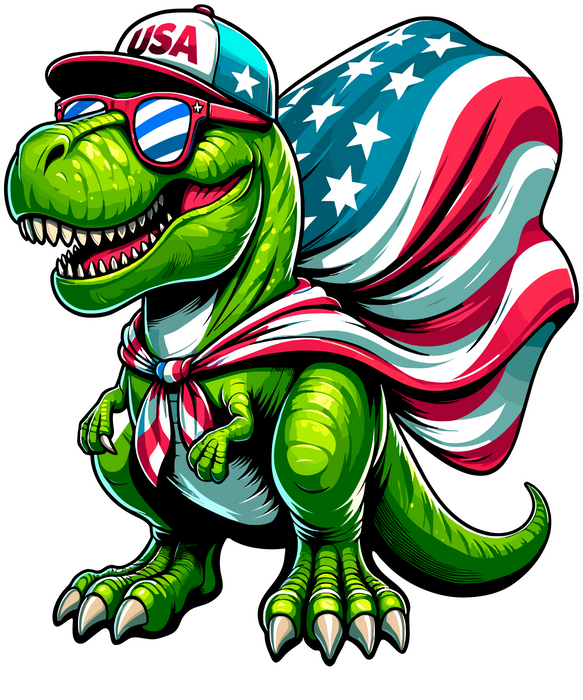 4th Of July T-rex  Design - DTF Ready To Press