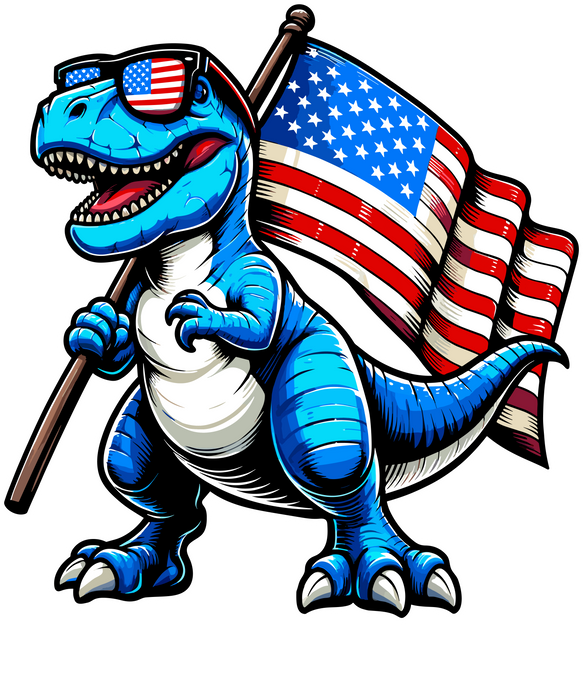 4th Of July Dinosaur Design - DTF Ready To Press