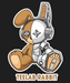 TeeLab Rabbit - DTF Ready to Press (black_bg)