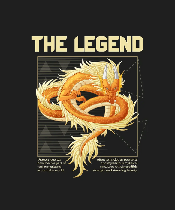 The Legend Dragon - DTF Ready to Press (black_bg)