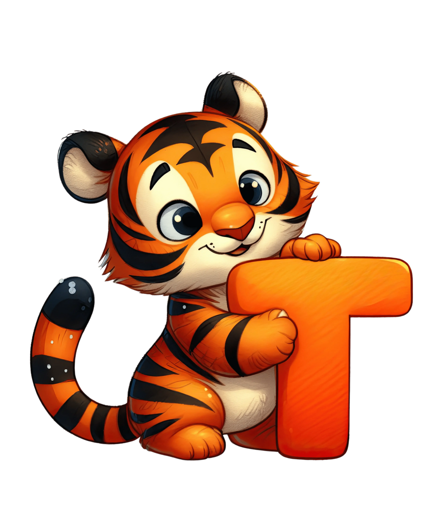 Tier-Alphabet T Tiger Design – DTF Ready To Press