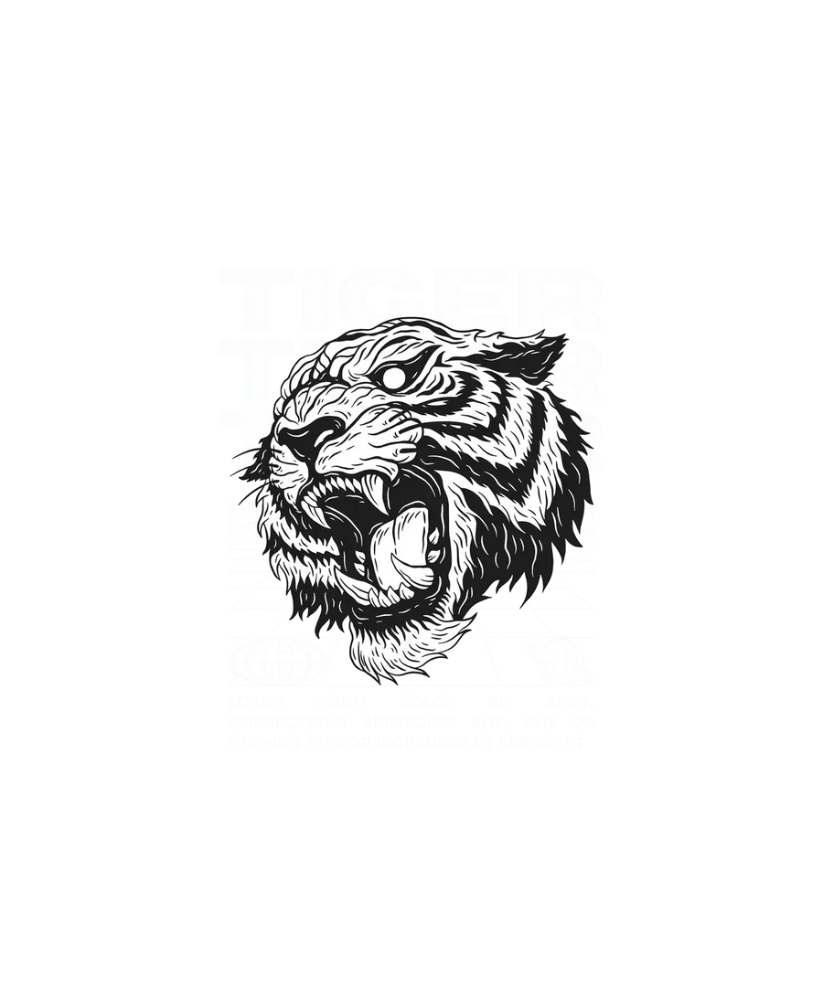 Tiger Face Fury - DTF Ready to Press