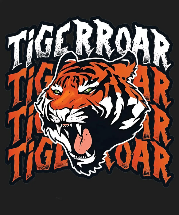 Tiger Roar - DTF Ready to Press (black_bg)