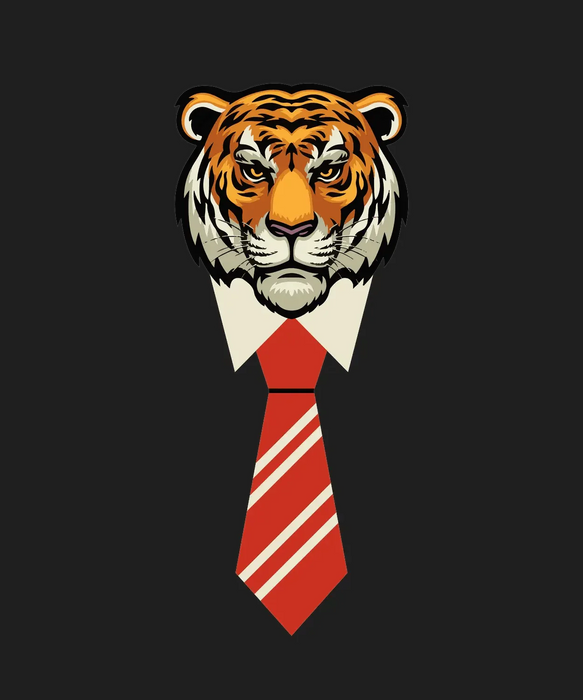Tiger Tie Style - DTF Ready to Press (black_bg)