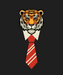 Tiger Tie Style - DTF Ready to Press (black_bg)