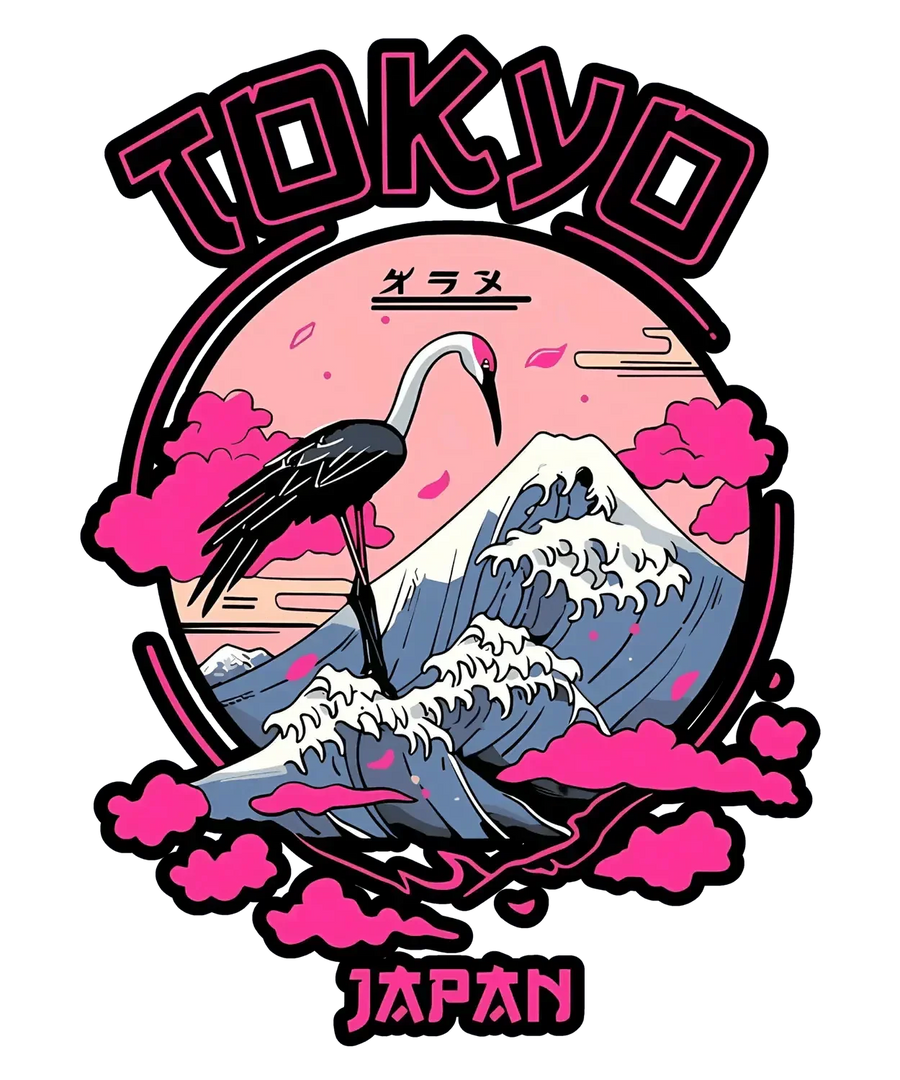 Tokio Japan Ästhetik – DTF bereit zum Aufpressen