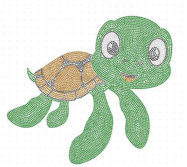 Turtle Rhinestone Ready to Press Design