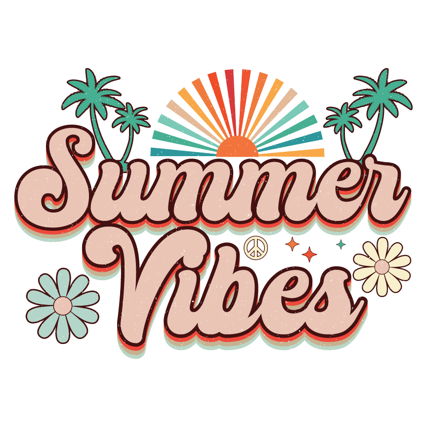 Retro Summer Vibes Design - DTF Ready To Press