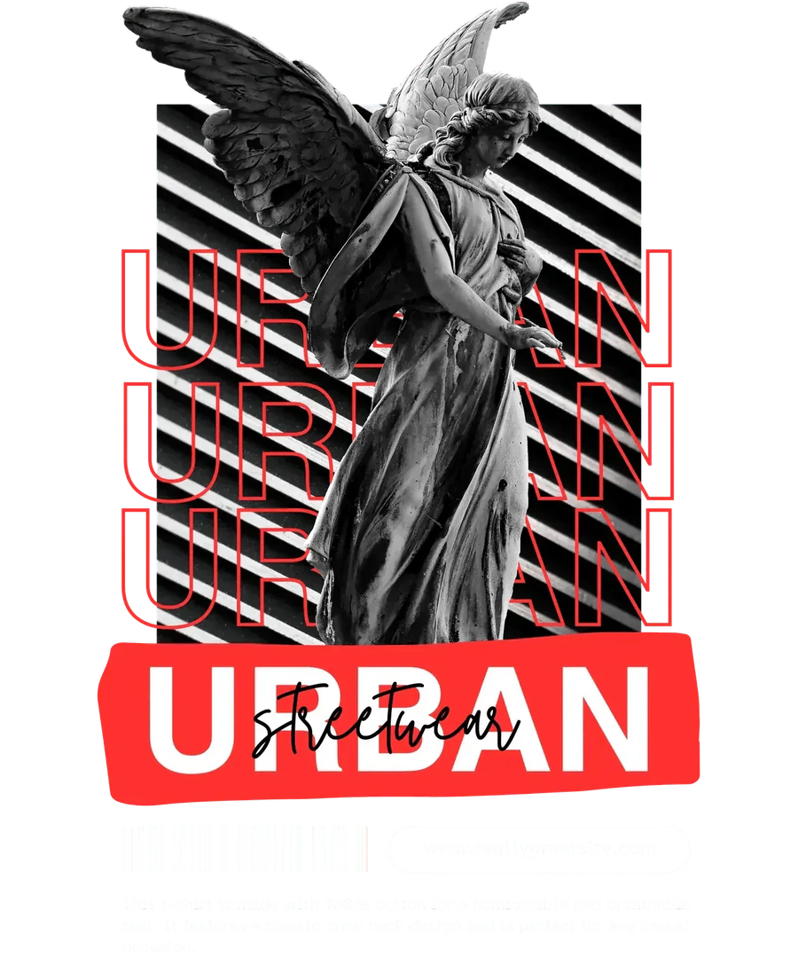 Urban Streetwear Angel - DTF Ready to Press