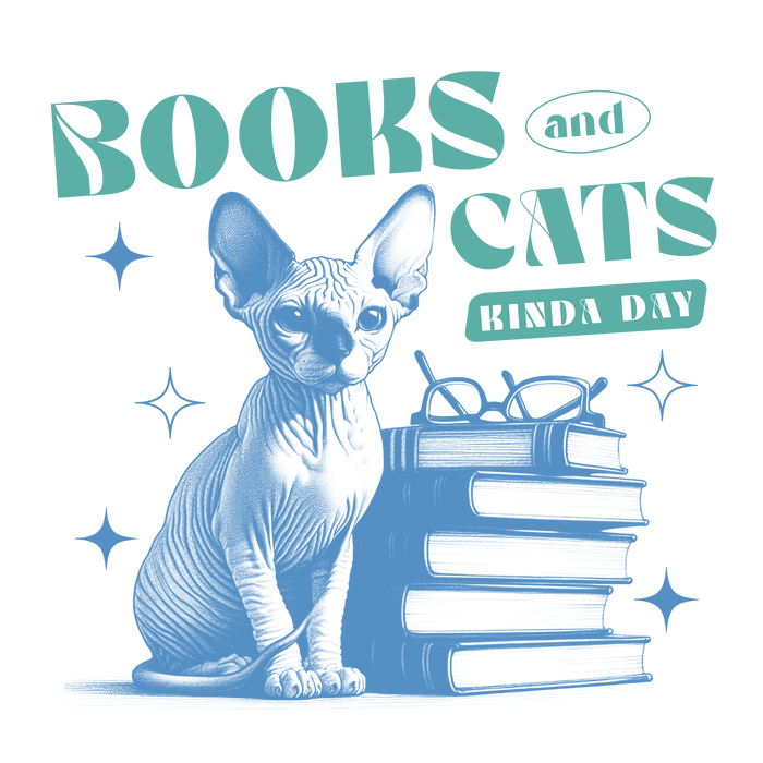 Books And Cats Kinda Day Design - DTF Ready To Press