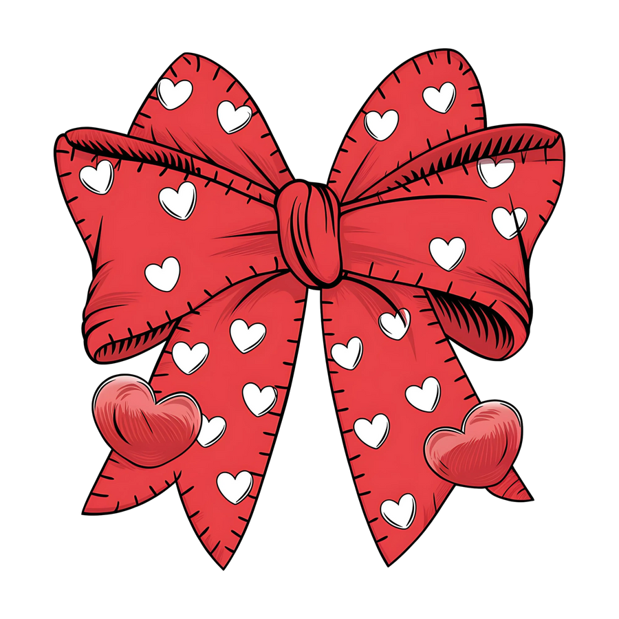 Valentine Heart Coquette Bow Valentine's Day Design | DTF Center