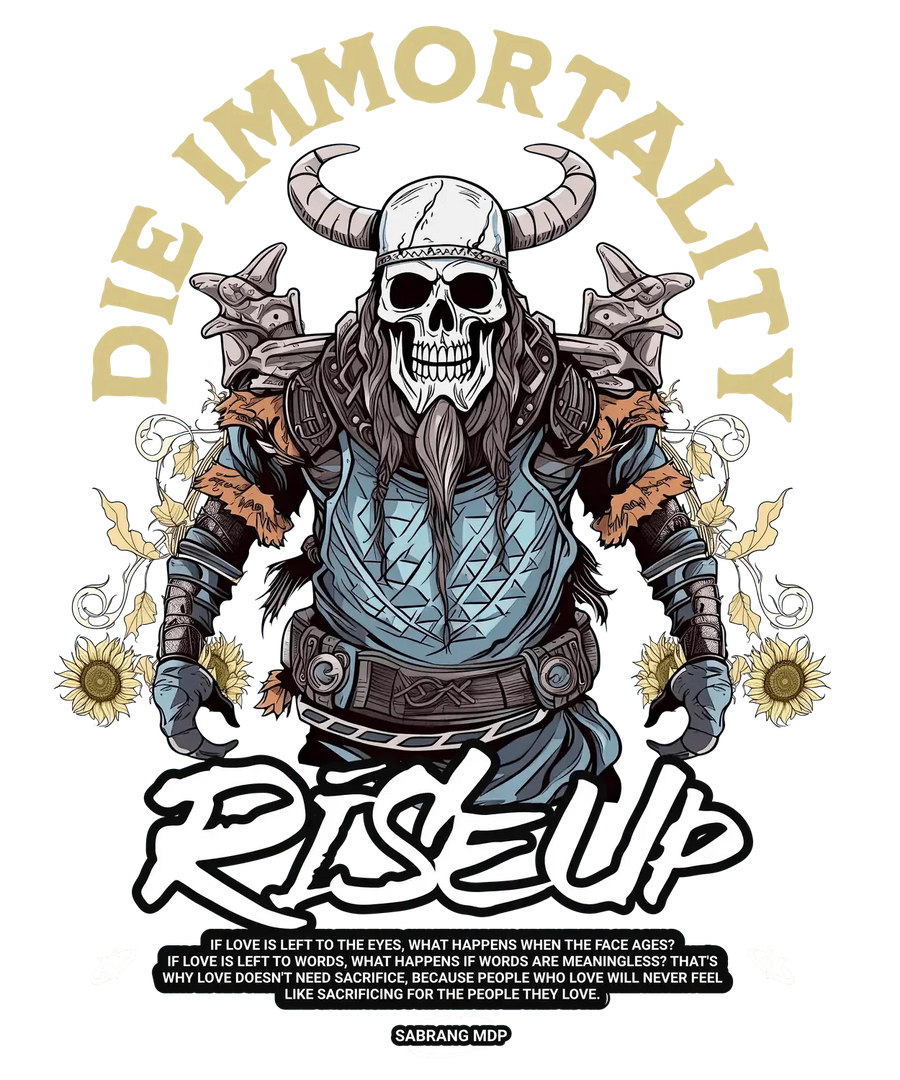 Viking Skull Immortality - DTF Ready to Press