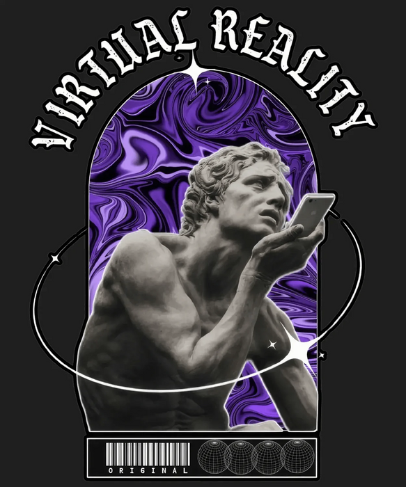Virtual Reality Art - DTF Ready to Press (black_bg)