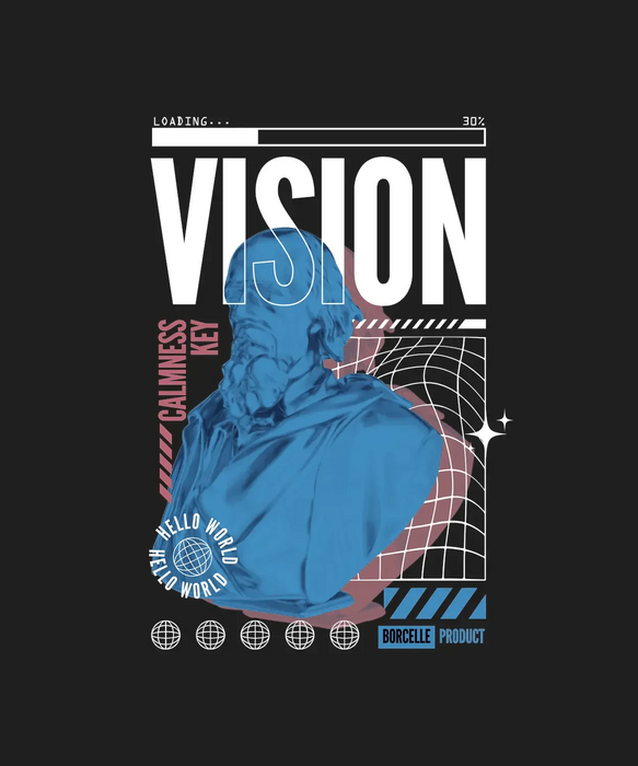 Vision Calmness Key - DTF Ready to Press (black_bg)