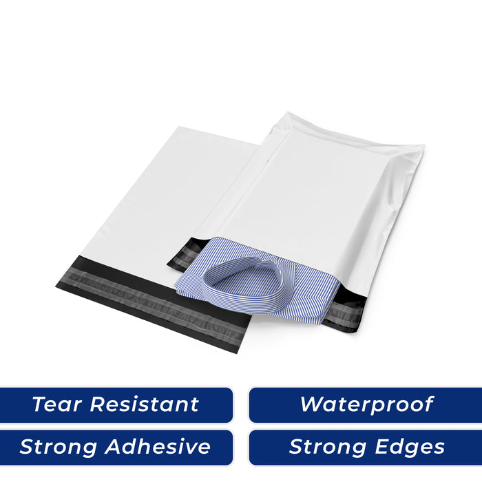 Durable White Poly Mailer for e-commerce shipping, offering tear resistance and waterproof protection for your products.