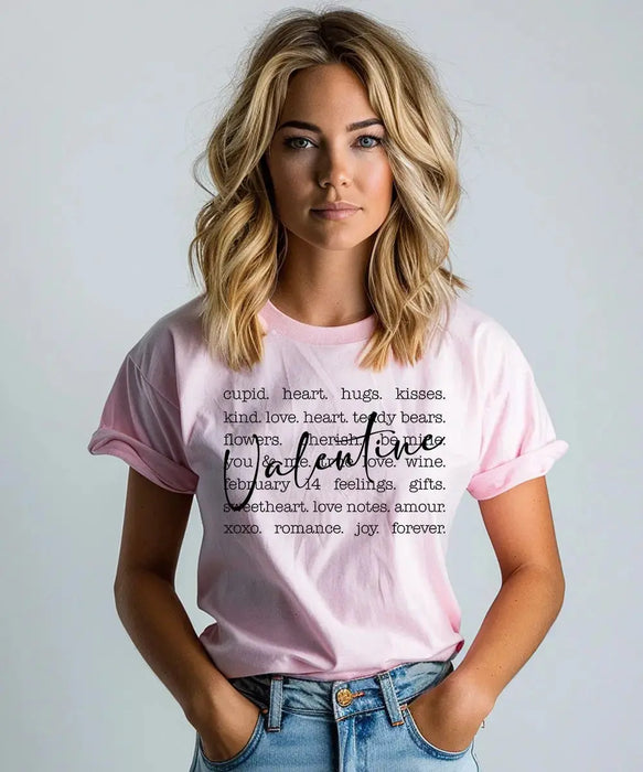 Word Art Valentine’s Day Unisex T-Shirt DTF Center