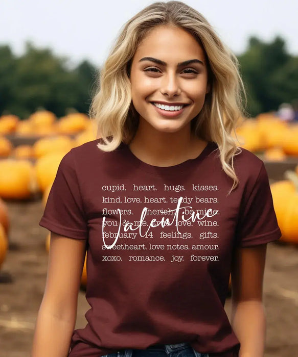 Word Art Valentine’s Day Unisex T-Shirt DTF Center