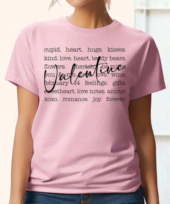 Word Art Valentine’s Day Unisex T-Shirt DTF Center