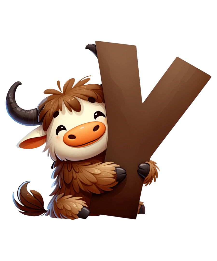 Animal Alphabet Y Yak Design - DTF Ready To Press