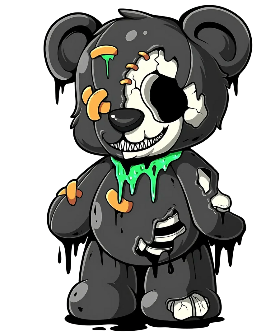 Zombie-Teddybär – DTF, bereit zum Pressen